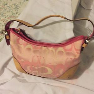 Vintage coach purse pink and tan used